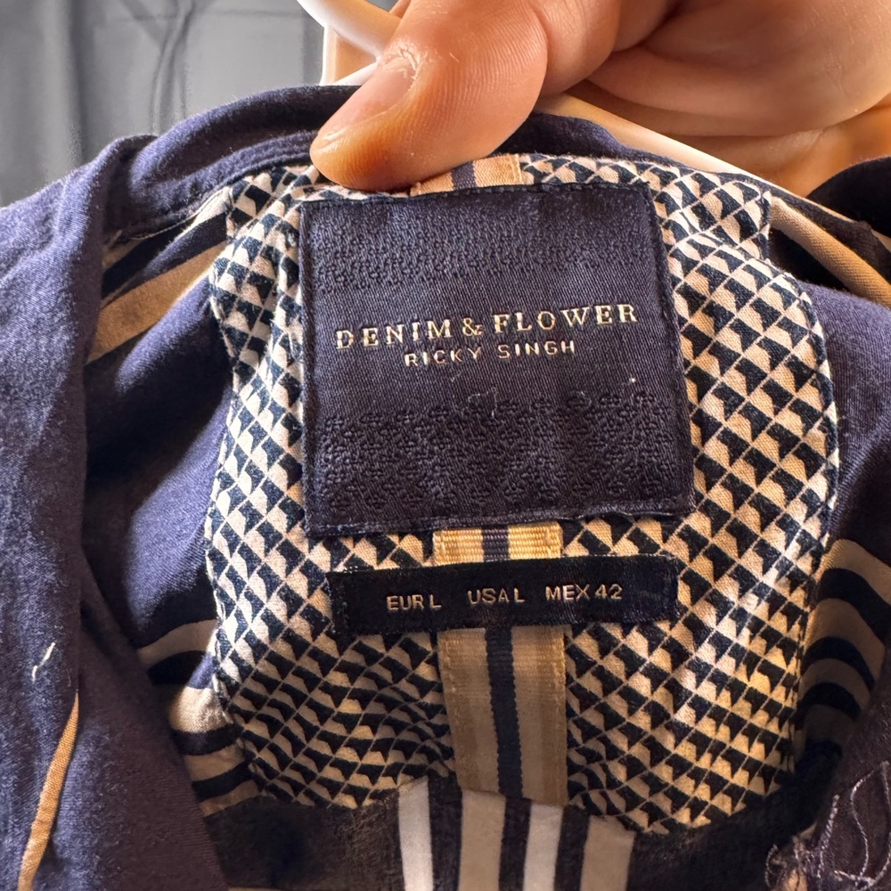 Denim & Flower Blue Geometric Shirt